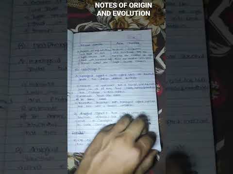 NOTES OF BIOLOGY || CHAPTER 5 ORIGIN AND EVOLUTION || MAHARASHTRA BOARD NEW SYLLABUS ||