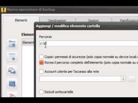 Come eseguire un backup automatico con pianificazione settimanale