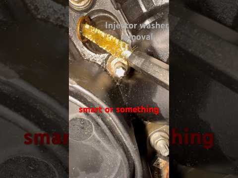 How to remove stuck injector washer! #automobile #diesel  #bmw #mechanic #tools #howto #m57 #protips