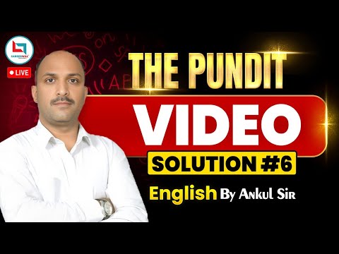 The Pundit Video Solution #6 | English | English by Ankul Sir    @CareerwillTestSeries ​