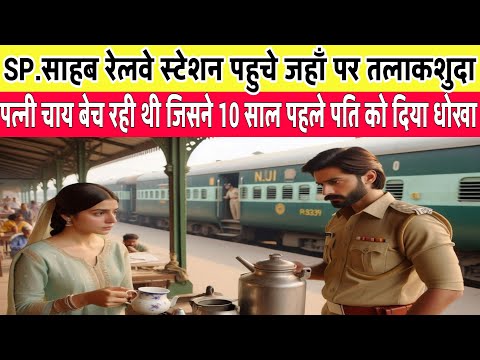 SP. साहब काफिले के साथ रेलवे स्टेशन पहुंचे; तलाकशुदा पत्नि चाय बेच रही थी फिर SP ने || हिंदी कहानी