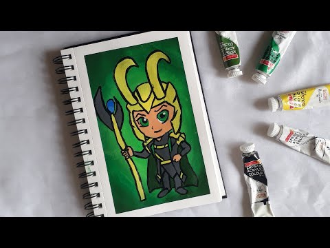 Easy Cartoon LOKI drawing/acrylic painting