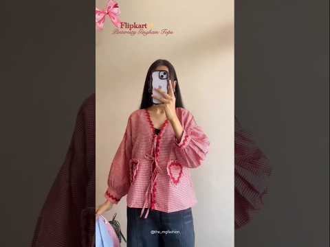 Flipkart Pinteresty gingham tops 🎀 #flipkarthaul #flipkart #fashion #shorts #outfitideas #meesho