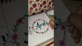 #ideas #calligraphy #aesthetic #title #month  April in front page #frontpagedesignforassignment