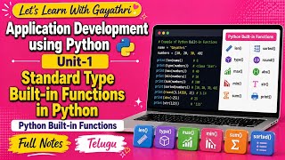 Standard Type Built-in Functions in Python #pythonfunctions #pythonprogramming #degree #bsc #bca#anu