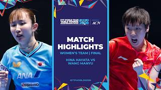 Hina Hayata vs Wang Manyu | WT - Final | #ITTFWorlds2026