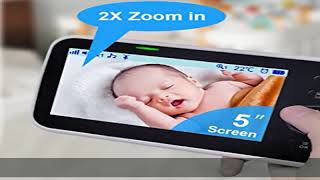 HelloBaby Monitor, 5''Display, Pan-Tilt-Zoom Video Baby Monitor with Camera and Audio, Night Vision