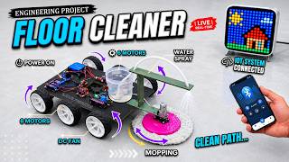 Smart Floor Cleaner Robot with Water Spray, Mopping & Drying System | Best Engineering Project