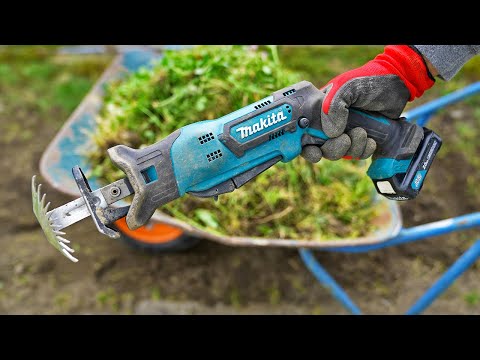 Convert Makita's small reciprocating saw into a weeding vibrator.