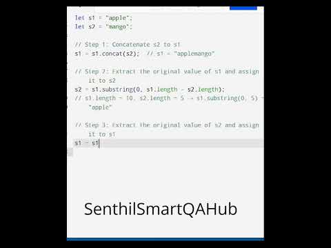 Swapping Two Strings in JavaScript #coding #javascript #Playwright automation #programming #coding