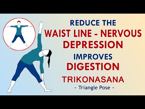 Reduce waist line - Nervous Depression | Improves Digestion | TRIKONASANA| Triangle Pose | Haindava