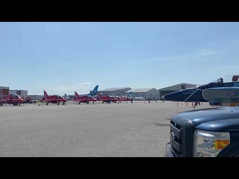 Toronto Air show, Snowbirds are preparing for take off.