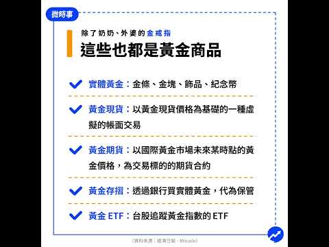 金價上週大漲，如果想參與有什麼方法？