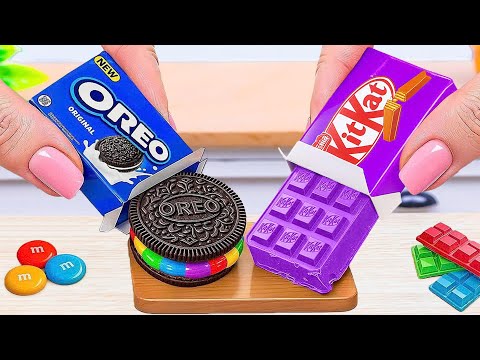 Satisfying Cake Recipe Using Rainbow OREO and Purple KitKat | Mini Chocolate Cake Recipe