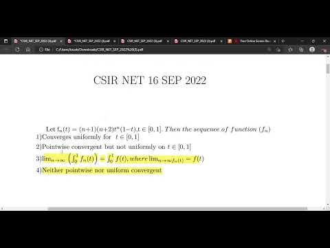 CSIR NET 16 sep 2022 Part  C Real Analysis