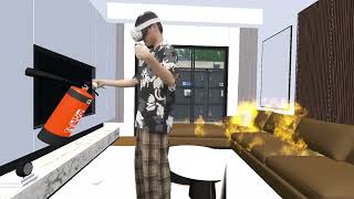 Fire Fighting in  Apartment Living Room whith VR Solution
