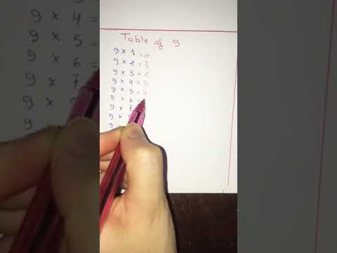 Table of 9 | جدول ضرب 9 بطريقة سهلة #shorts #mathstricks