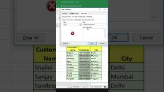 How to validate text length in Excel | Data Validation in Microsoft Excel  #shorts