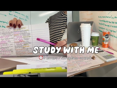 【作業用】🍅3 HOURS STUDY WITH ME | ポモドーロ法 | 焚き火の音🪵 | Real time | No music