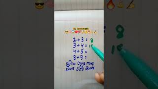 IQ test math|| #maths #mathstricks #reasoning #puzzle #study #iqtest #mathematics #braintest #foryou