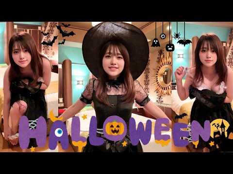 【生着替え】ハロウィン先取りっ！魔女っ子コスプレに変身だっ🐱✨️【ノーブラノーパン】