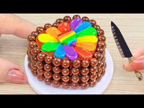 Relaxing Miniature Rainbow Kitkat Chocolate Cake Recipe🌈💖 ASMR Mini Dessert 💖Sam Cakes