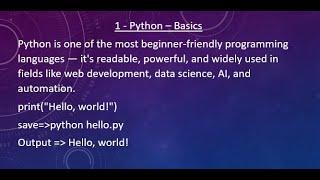 Python basics for beginners
