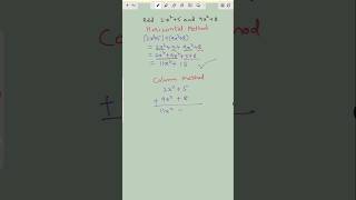 Add using column method and horizontal method #maths #mathsolutions #addition