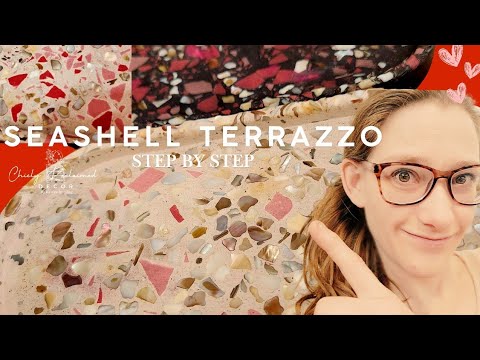 DIY- Terrazzo Chips & Seashell Pattern Trinket Tray Using Eco Resin/ Two Versions: Valentines Colors