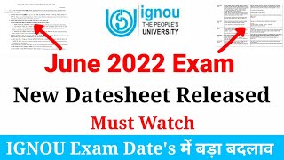 JUNE 2022 EXAM New Date sheet Released | IGNOU Exam Dates Change | @mindSofttechno