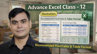 ADVANCE EXCEL CLASS - 12 RECOMMENDED PIVOT TABLE & TABLES FORMAT
