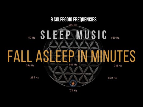 BLACK SCREEN SLEEP MUSIC ☯ All 9 solfeggio frequencies ☯ Fall Asleep Fast