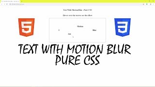 Text With Motion Blur - Pure CSS