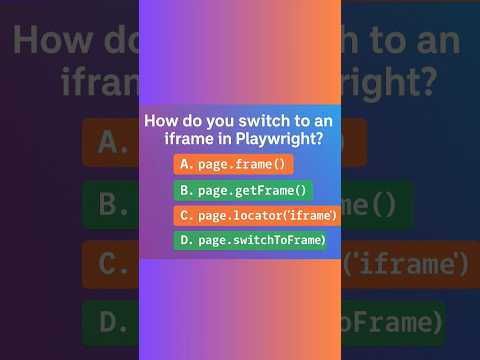 How to Switch to an iframe in Playwright? | Playwright MCQ Quiz #shorts #qa