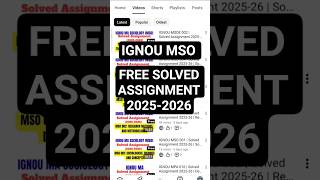 IGNOU MSO | Solved Assignment 2025-26 | Ma Sociology | Free Assignment #ignou #ignouassignment