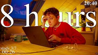 LIVE | 8-HOUR study with me in Paris 📚⛈️ rain sounds & pomodoro timer 60 & 10