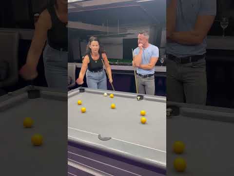 When you think you’ve got her snookered 😳. #8ballpool #8ball #billiards #tricks #women #skills