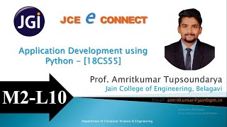 JCE CSE 18CS55 - M2_L10 - Useful String Methods by Prof. Amritkumar Tupsoundarya