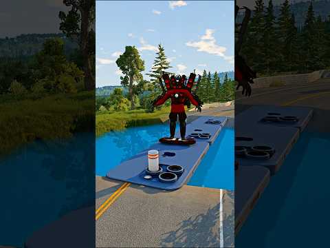 Skibidi Toilets & Nokia Boss Head vs Water Pit Trap Crush - BeamNG.drive