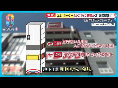 【何が】エレベーター “かご” なく転落死か？ 31歳医師死亡… 去年12月の点検では異常なし、なぜ？【めざまし８ニュース】