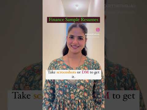 Finance Sample Resume #finance #career #investment #investmentbanking