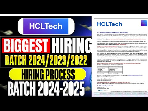 🔥HCLTech Mass Hiring | Graduate Engineer Trainee | GET, GT Hiring | BATCH: 2024, 2025