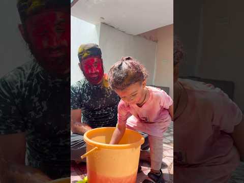 Pichkari testing🫣  #baby #trending #pichkari #holi #jaipurkiholi #pichkaritesting #firstholi