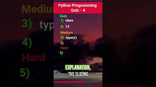 Python Programming Quiz 4 #programmingchallenge #PythonQuiz 🐍  🚀 #LearnPython 📚 #PythonFun 🎯