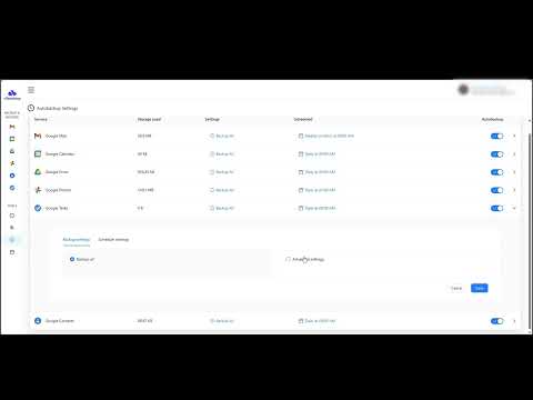How to use advanced settings google tasks backup at ElBackup