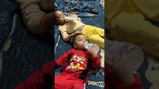 When siblings need milk👶🏻👧🏻🍼🍼#shorts