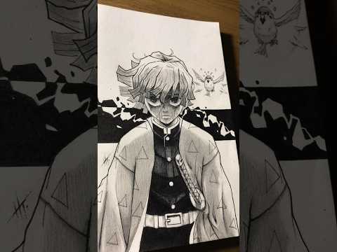 [ASMR] Drew the most serious Zenitsu in the most unserious way #drawing #viralshort #satisfying
