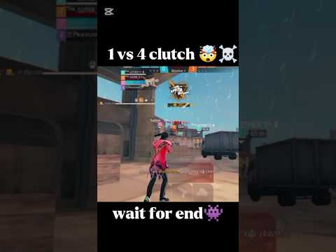 1 vs 4 impossible clutch☠️👾 #freefire   #clutch #1vs4clutch