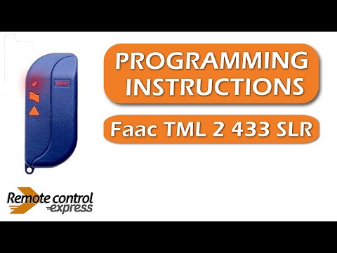Programming my remote Faac TML 2 433 SLR