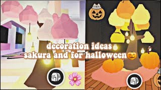 Sakura Tree and Halloween Decoration \ Adoptme Build Hacks \ Adoptme Decor Ideas
